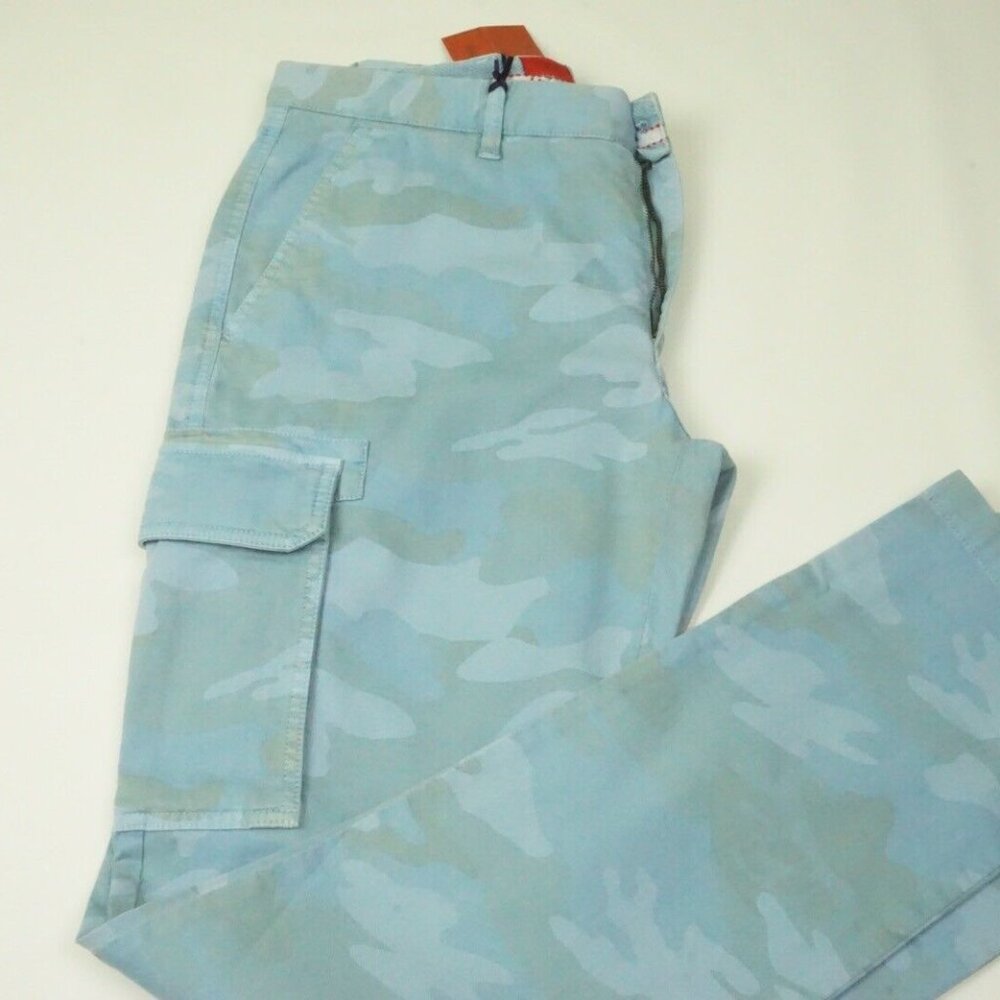 Isaia Tinto Blue Camouflage Cotton Blend Casual Cargo Pants 52R EU NEW